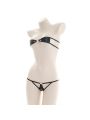 Sexy Black Leather Bikini Cosplay Costume