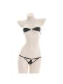 Sexy Black Leather Bikini Cosplay Costume