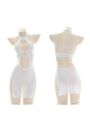 Sexy Translucent White Cutout Loving Cosplay Costume