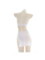 Sexy Translucent White Cutout Loving Cosplay Costume