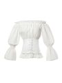 Vintage Long Sleeve Shirt Strapless Shoulder Cosplay Costume