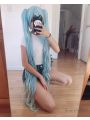 VOCALOID Hatsune Miku Light Blue Supper Long Curly Cosplay Wigs 