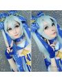 VOCALOID Hatsune Miku Light Blue Supper Long Curly Cosplay Wigs 