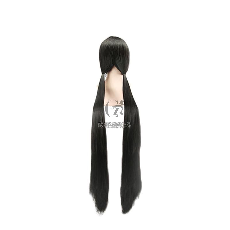 120cm Danganronpa V3 Harukawa Maki Black Long Cosplay Wigs