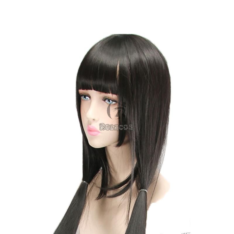 120cm Danganronpa V3 Harukawa Maki Black Long Cosplay Wigs