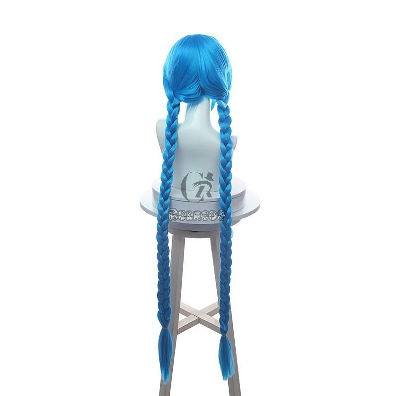130cm Anime LOL Arcane Jinx Blue Cosplay Wigs