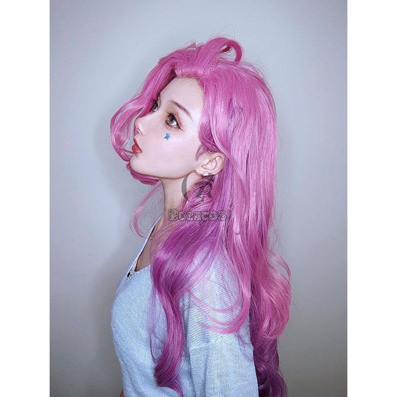 LOL KDA BADDEST Seraphine Pink Mixed Purple Long Cosplay Wigs