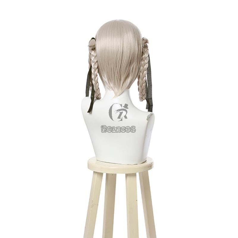 28cm Kakegurui Momobami Kirari Synthetic Silver Cosplay Wigs