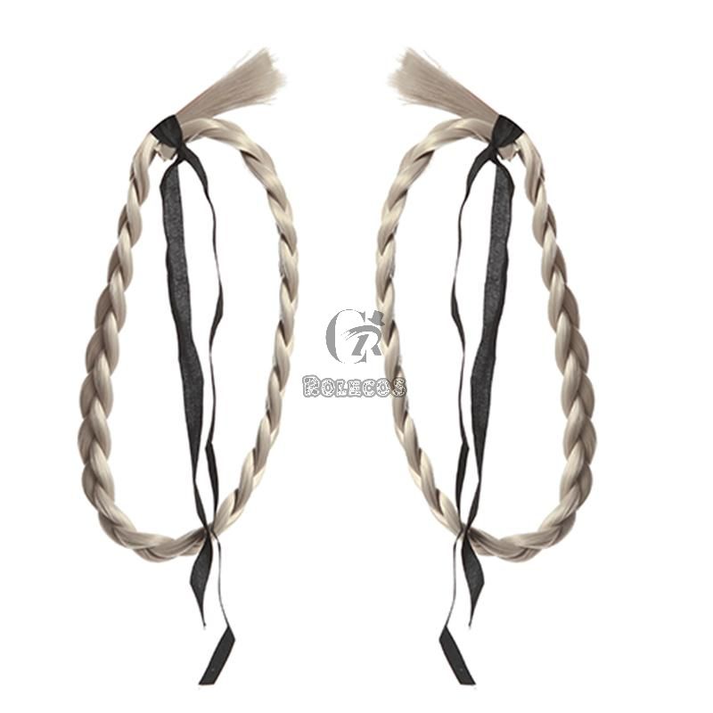 28cm Kakegurui Momobami Kirari Synthetic Silver Cosplay Wigs
