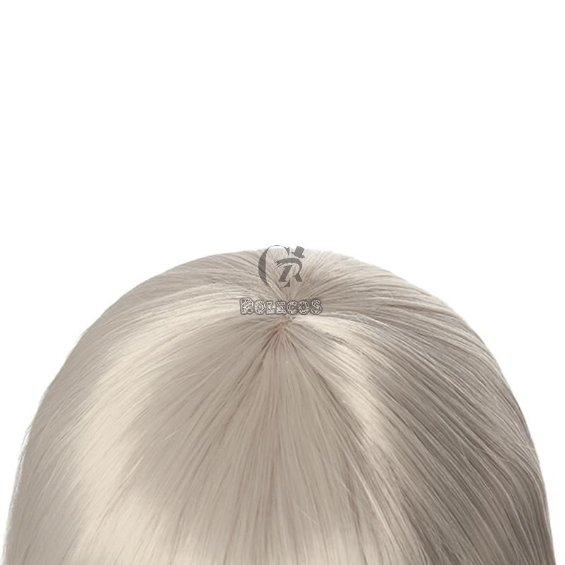 28cm Kakegurui Momobami Kirari Synthetic Silver Cosplay Wigs