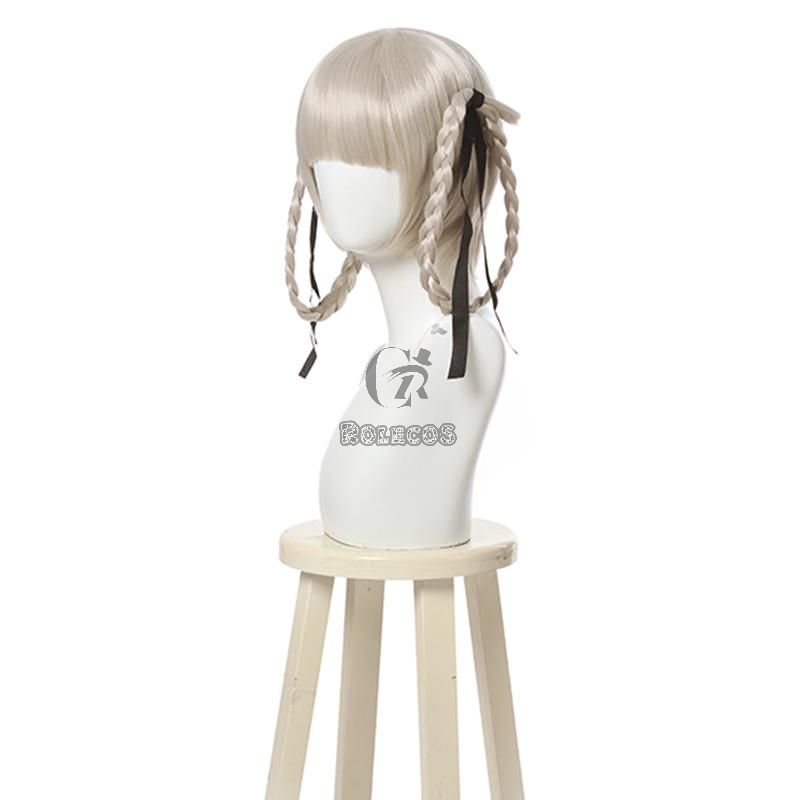 28cm Kakegurui Momobami Kirari Synthetic Silver Cosplay Wigs