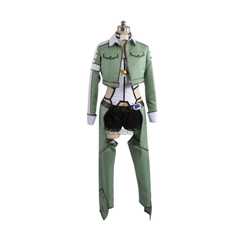 Hot Anime Sword Art Online Sinon Cosplay Costume Female Outfits