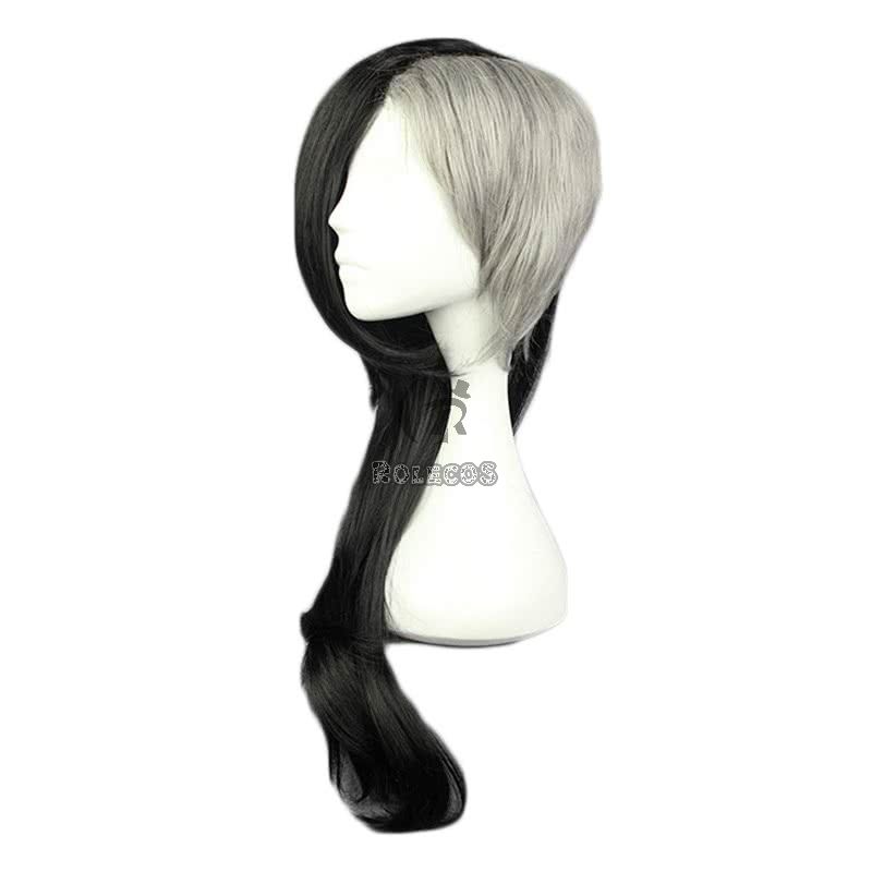 80cm long Tokyo Ghoul Uta Female Black Mixde White Cosplay Wig
