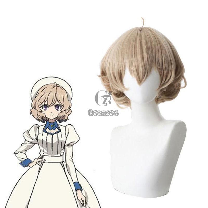 35cm InSpectre Iwanaga Kotoko Brown Short Curly Cosplay Wigs 