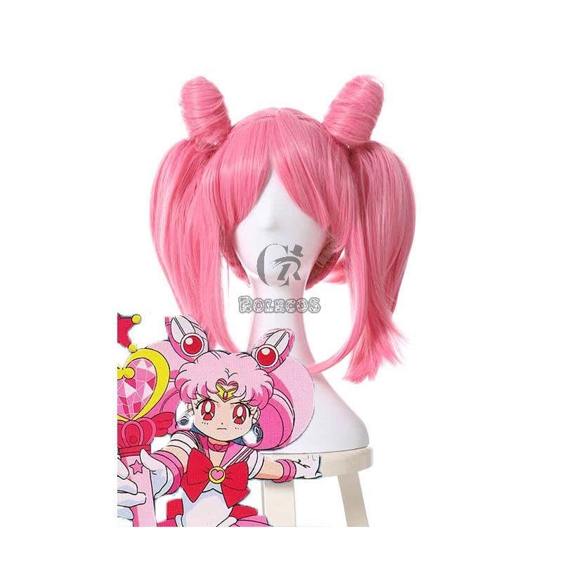 40cm Pink Medium Sailor Moon Chibi Usa Cosplay Wigs