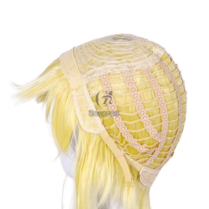 45cm Kakegurui Saotome Meari Synthetic Yellow Cosplay Wigs