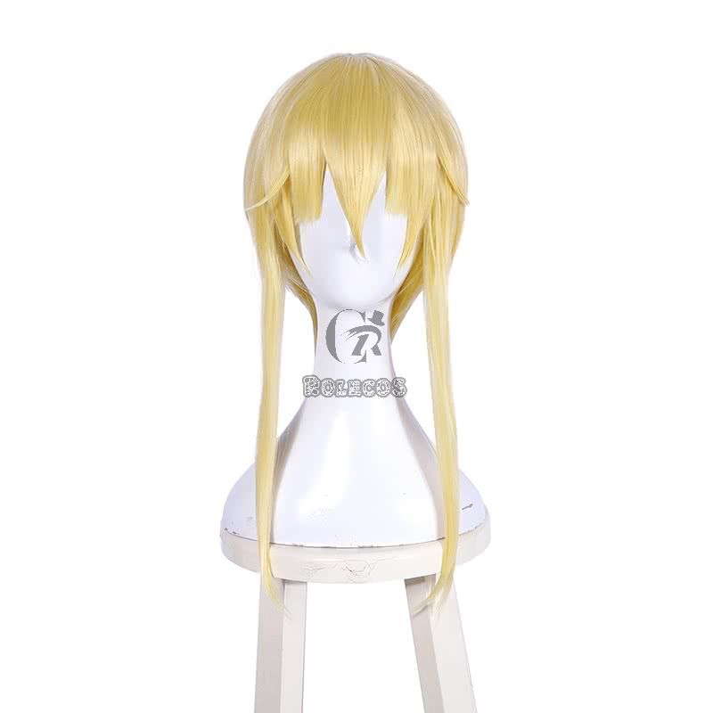 45cm Kakegurui Saotome Meari Synthetic Yellow Cosplay Wigs