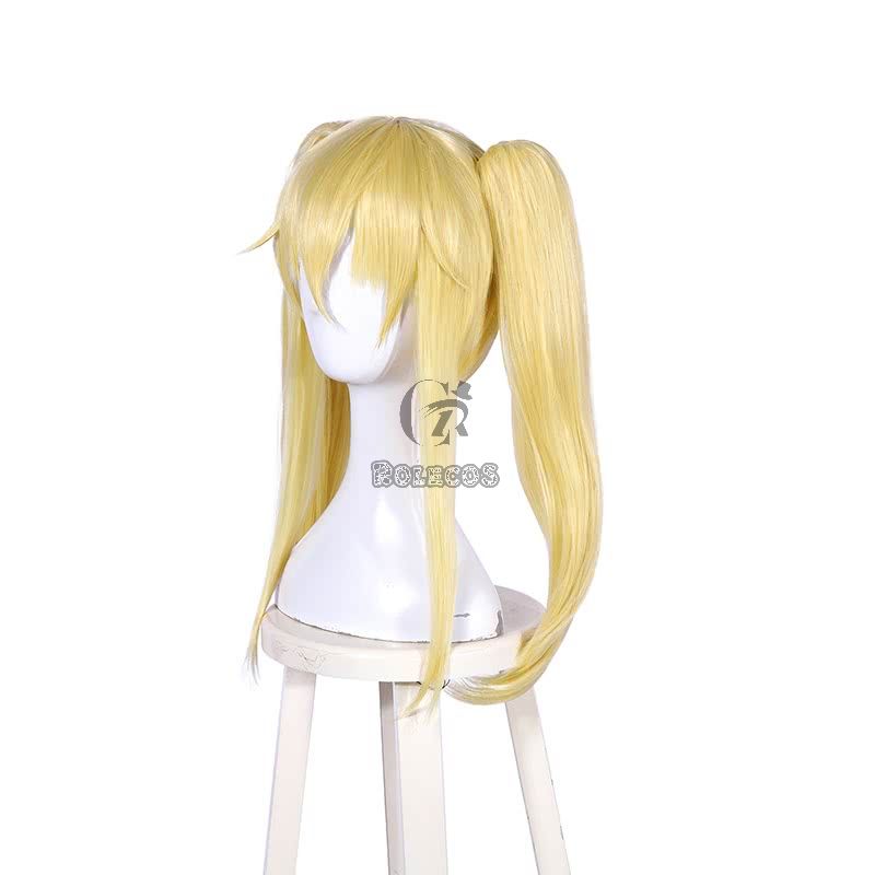 45cm Kakegurui Saotome Meari Synthetic Yellow Cosplay Wigs