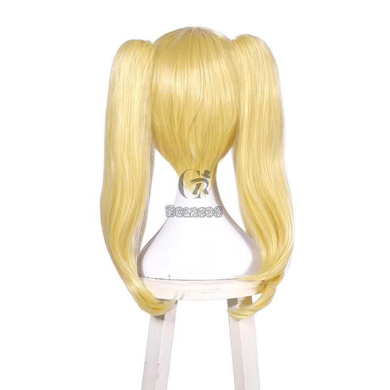 45cm Kakegurui Saotome Meari Synthetic Yellow Cosplay Wigs