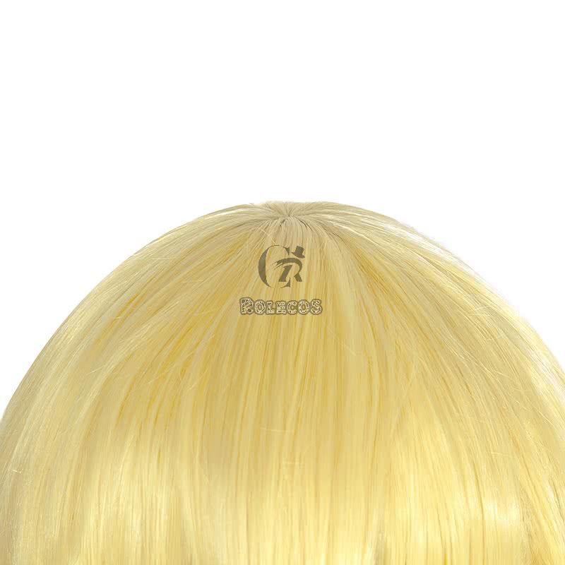 45cm Kakegurui Saotome Meari Synthetic Yellow Cosplay Wigs