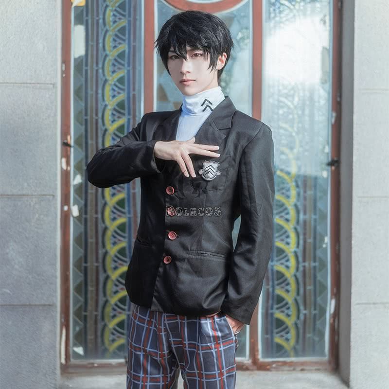 Persona 5 Joker Black Uniform Suit Game Cosplay Costumes
