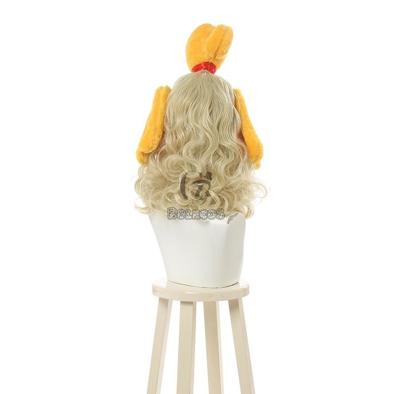 Animal Crossing Isbelle Long Curly Blond Cosplay Wigs