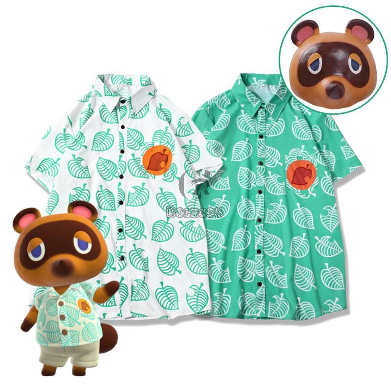 Animal Crossing Tom Nook Shirt T-shirt Cat Costume Hood Cosplay Costume