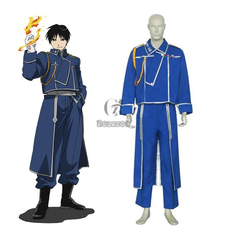 Anime FullMetal Alchemist Roy Mustang Military Cosplay Costumes 