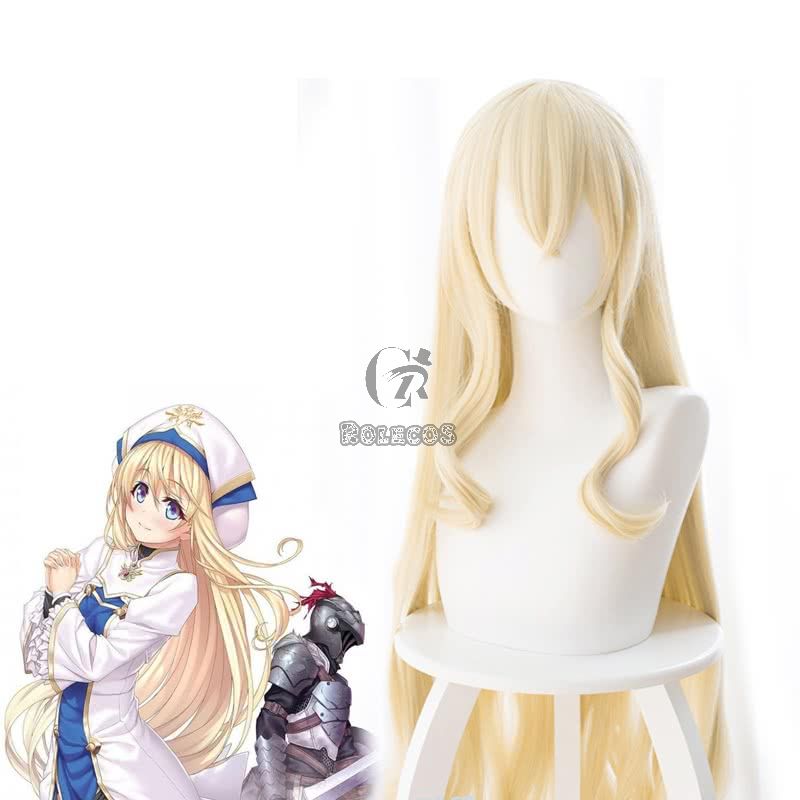Anime Goblin Slayer Onna Shinkan Blonde 100cm Lang Cosplay wigs
