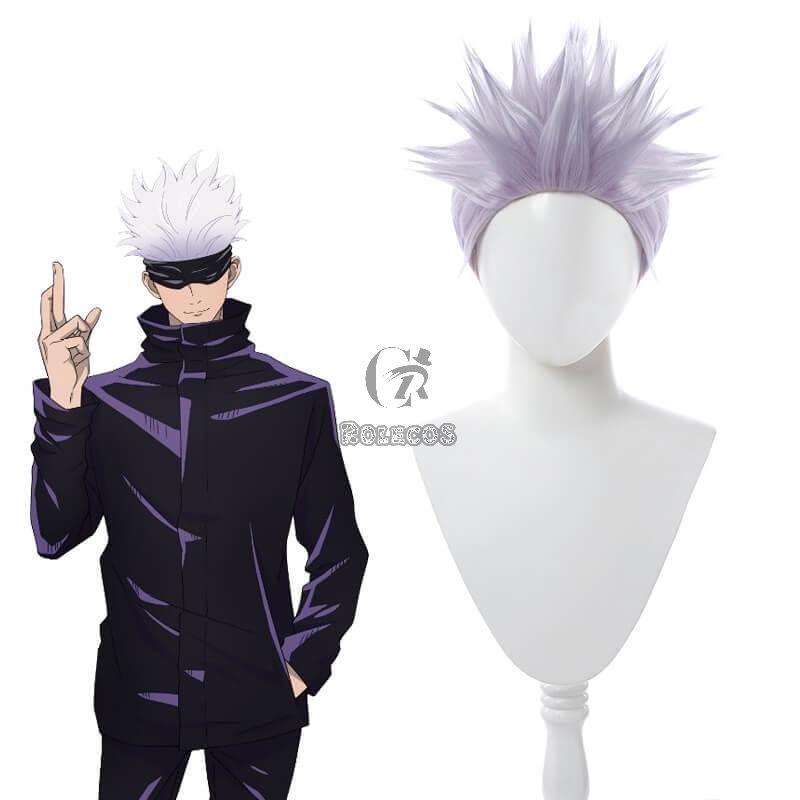 Anime Jujutsu Kaisen Satoru Gojo Short Grey Men Cosplay Wigs