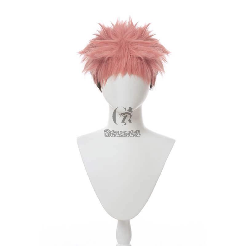 Anime Jujutsu Kaisen Yuji Itadori Pink mixed Black Men Cosplay Wigs