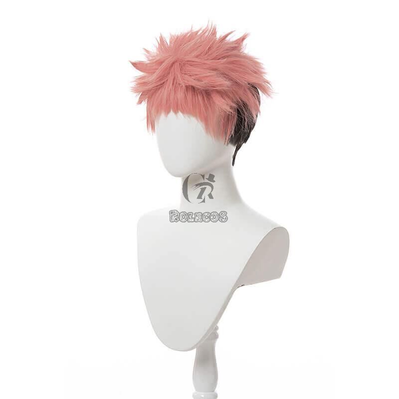 Anime Jujutsu Kaisen Yuji Itadori Pink mixed Black Men Cosplay Wigs