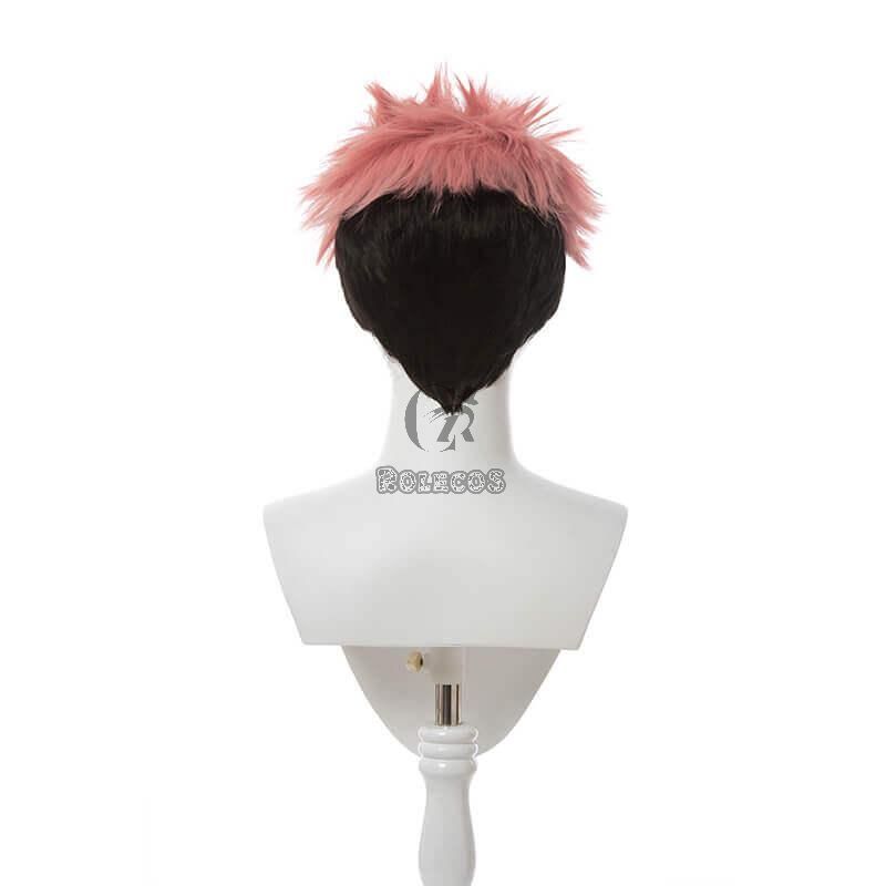 Anime Jujutsu Kaisen Yuji Itadori Pink mixed Black Men Cosplay Wigs