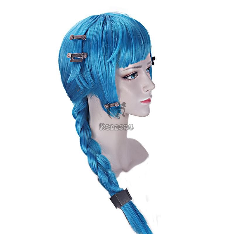 Anime LOL Arcane Jinx Blue Cosplay Wigs 4 Styles