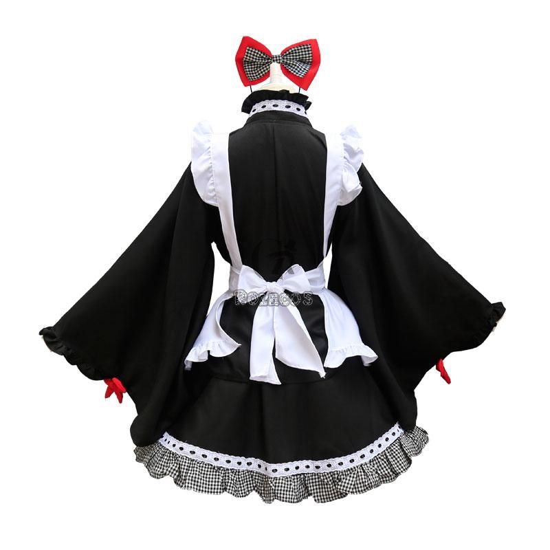 Anime Maid Cute Kimono Cosplay Costume 