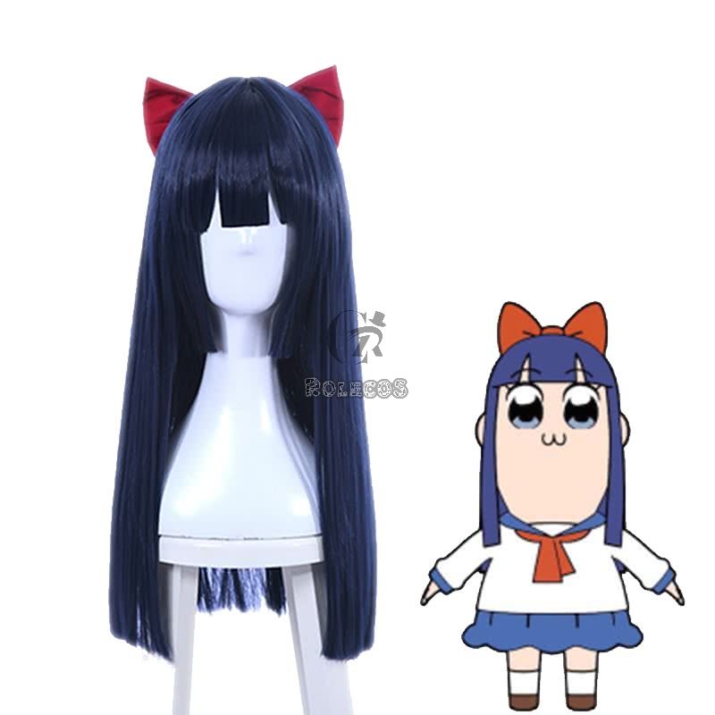 Anime POP TEAM EPIC Pipimi Cosplay Wigs Blue Straight Long