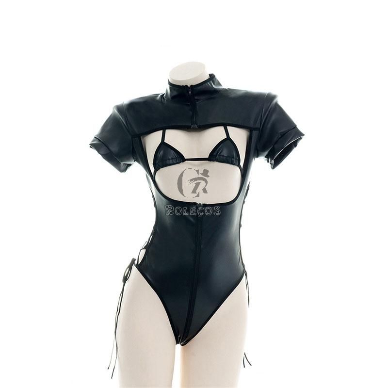 Black Bodysuit Tights Sexy Lingerie Cosplay Costume 