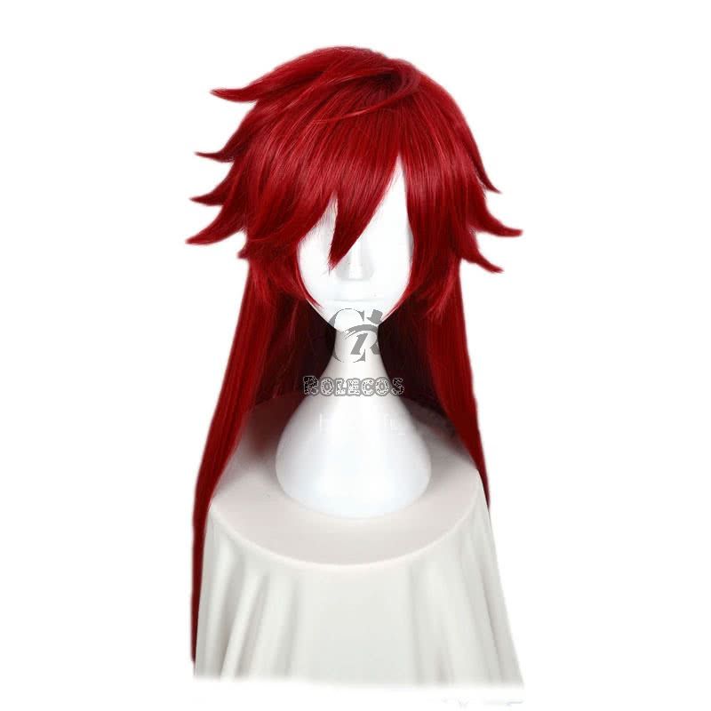 Black Butler Death Scythe Grell Sutcliff  Red Long Cosplay Wig