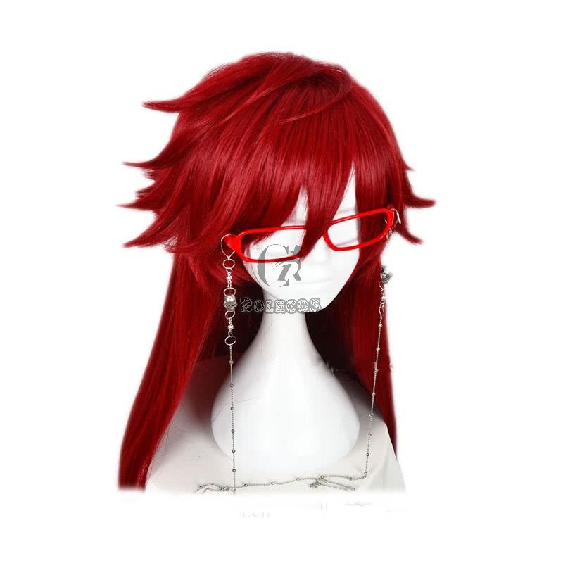 Black Butler Death Scythe Grell Sutcliff  Red Long Cosplay Wig