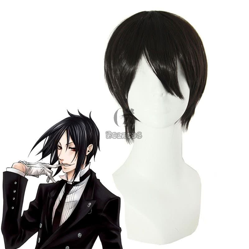 Black Butler Sebastian Michaelis Short Black Cosplay Wig 
