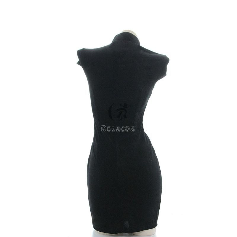 Black Velvet Cheongsam Dress Cosplay Costume 