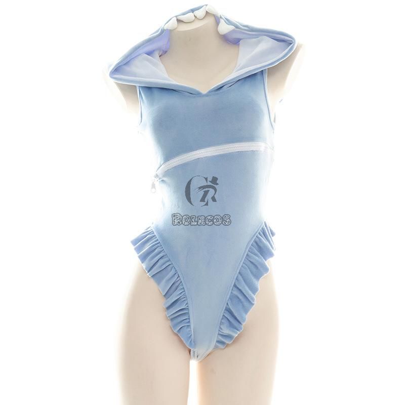 Blue Plush Shark One Piece Sweatshirt Cosplay Costume