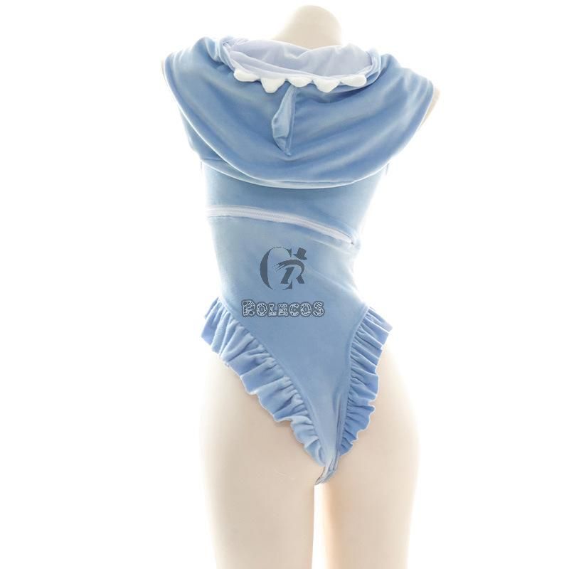 Blue Plush Shark One Piece Sweatshirt Cosplay Costume