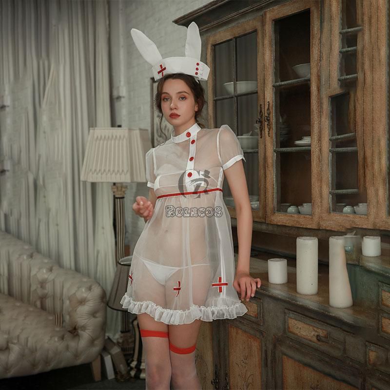 Bunny Girl Cute Lace Lingerie Nurse Uniform Sexy Pajamas Cosplay Costume
