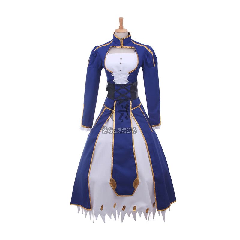 Fate Stay Saber Night Rin Deep Blue Dress Cosplay Costume Customized