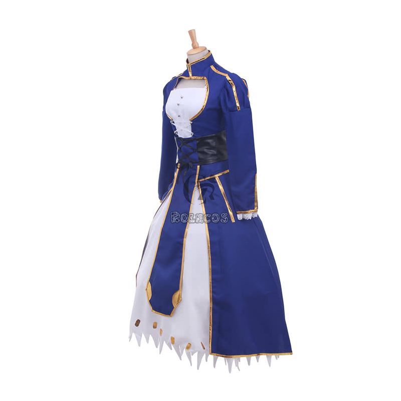 Fate Stay Saber Night Rin Deep Blue Dress Cosplay Costume Customized