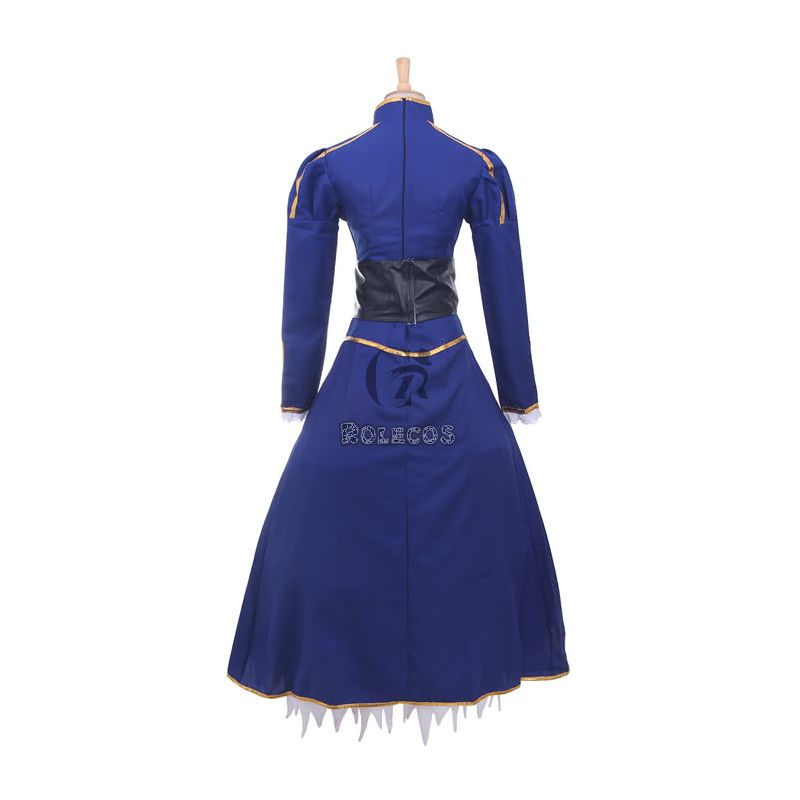 Fate Stay Saber Night Rin Deep Blue Dress Cosplay Costume Customized