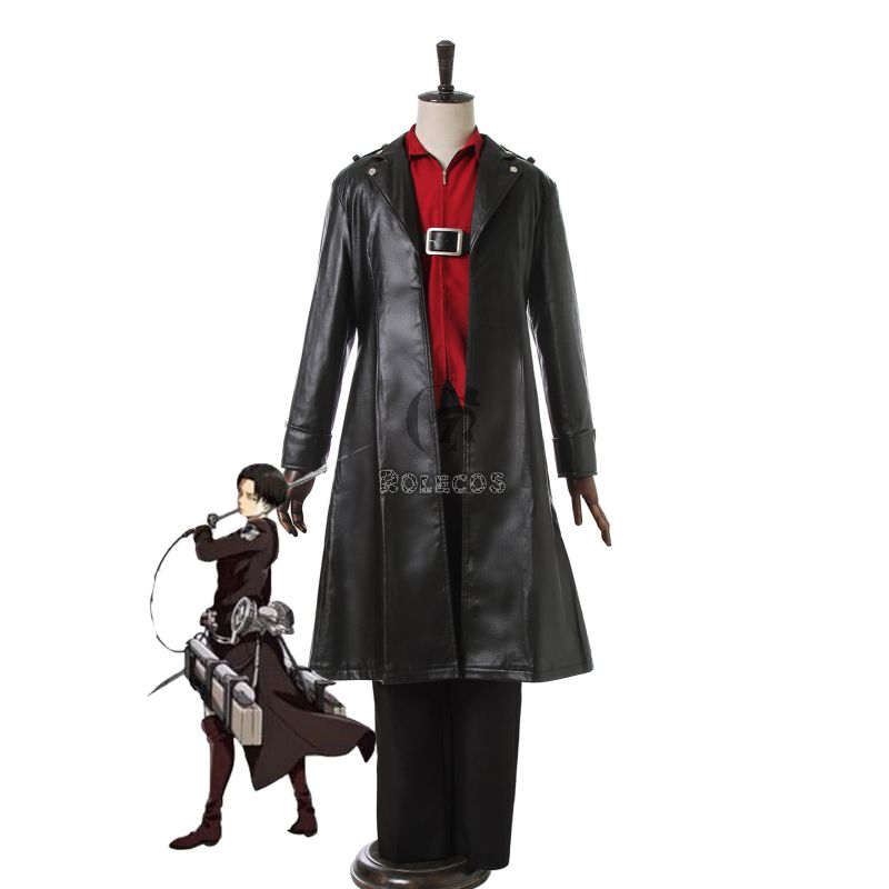 Attack On Titan Levi Black Cosplay Costumes