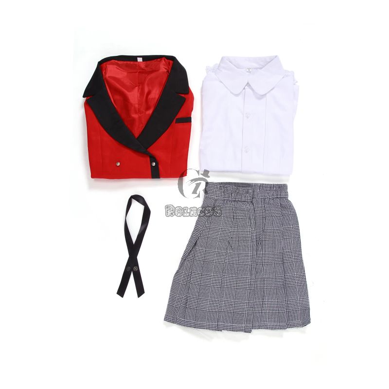 Kakegurui Momobami Kirari Red Uniform Cosplay Costumes