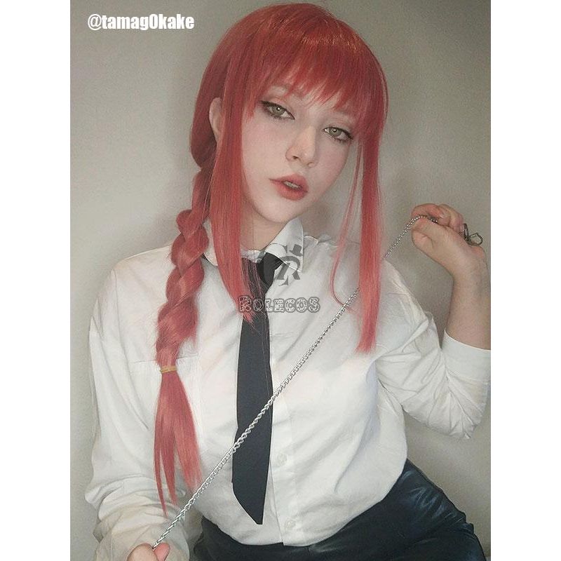 Chainsaw Man Makima Orange Weave Cosplay Wigs